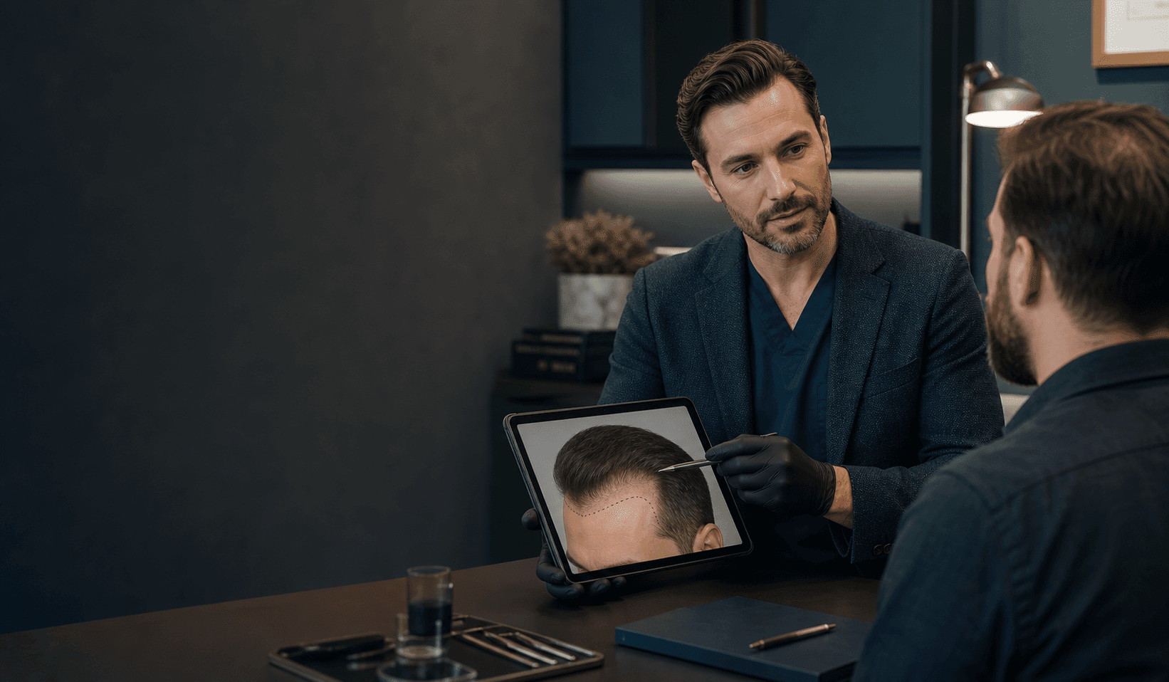 Hair transplant consultation and planning in a premium London clinic